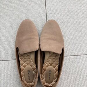 Birdies Suede Slip-On Loafers in Blush